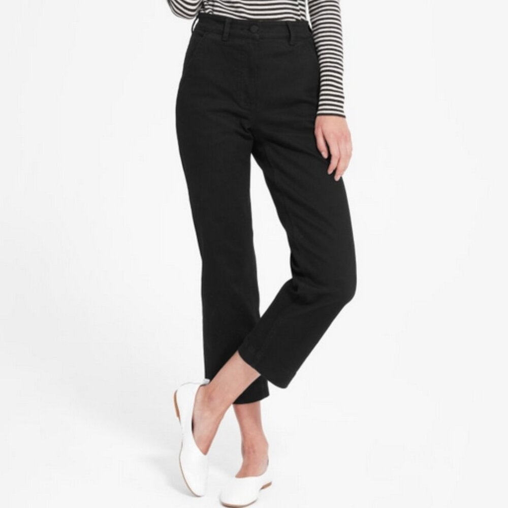 Everlane Straight-Leg Cropped Chino in Black Size 0